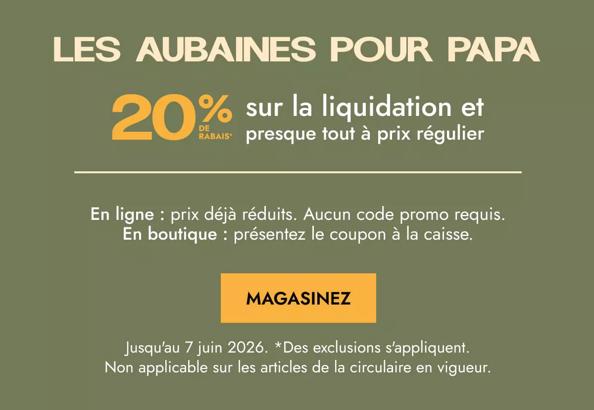 Les aubaines pour papa