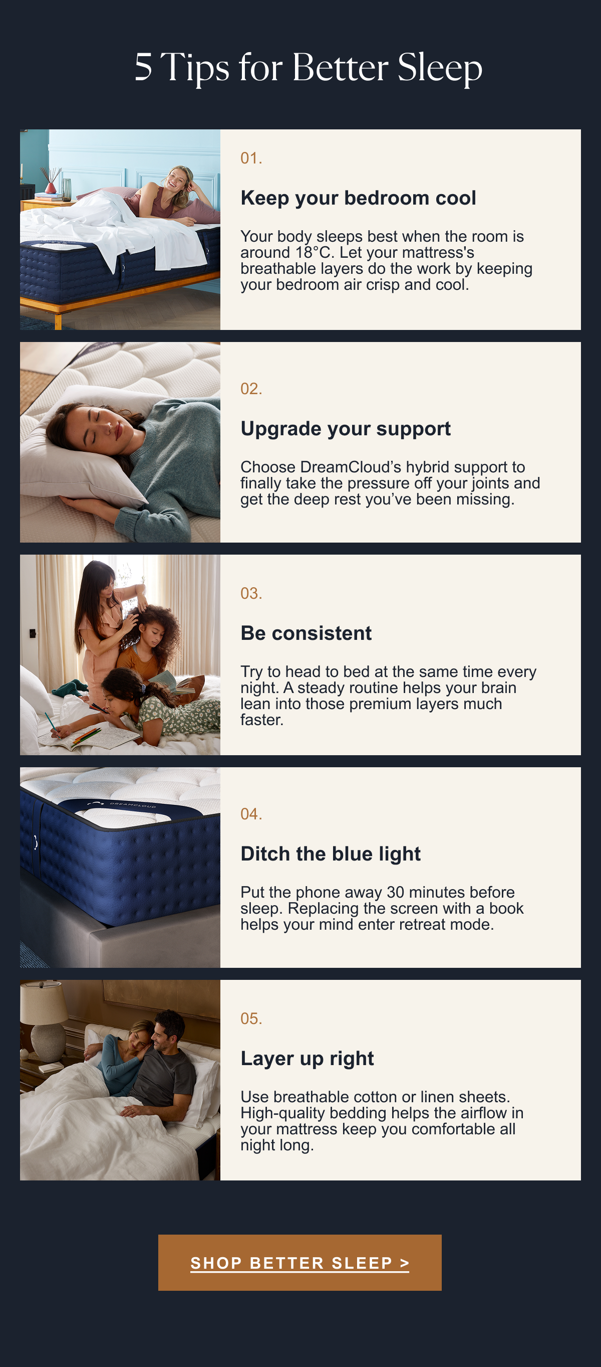 5 tips for better sleep