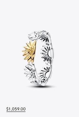 Sunflower Two-Tone Band Ring 