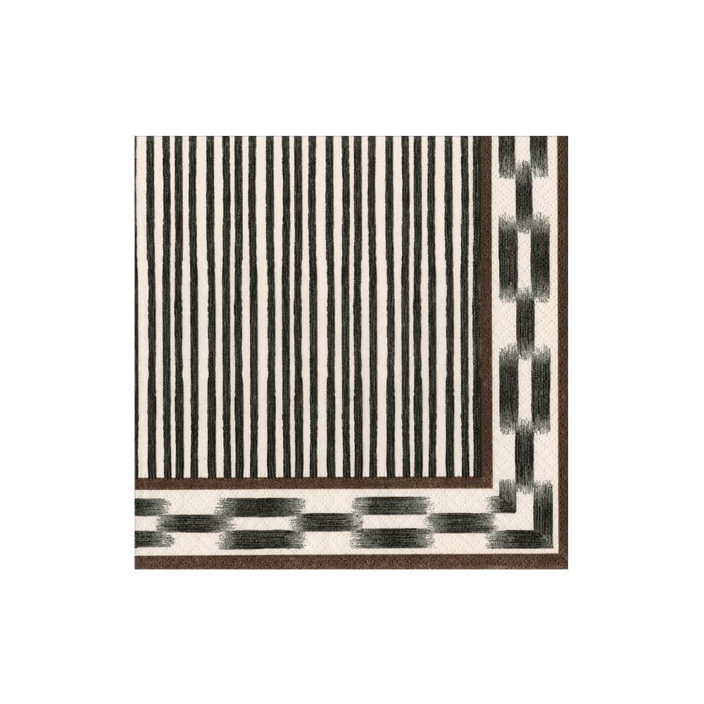 Image of Boho Stripe Black Cocktail Napkin - package of 20