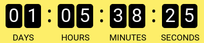 Time counting down to midnight 5th June