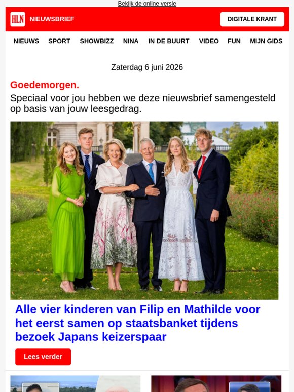 Alle vier kinderen van Filip en Mathilde voor het eerst samen op staatsbanket tijdens bezoek Japans keizerspaar - en meer...