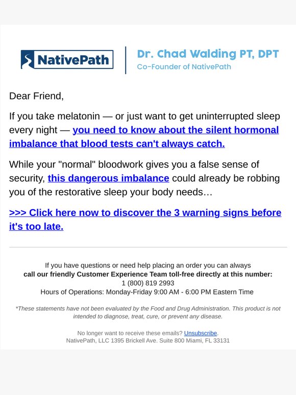Important Alert for Melatonin Users