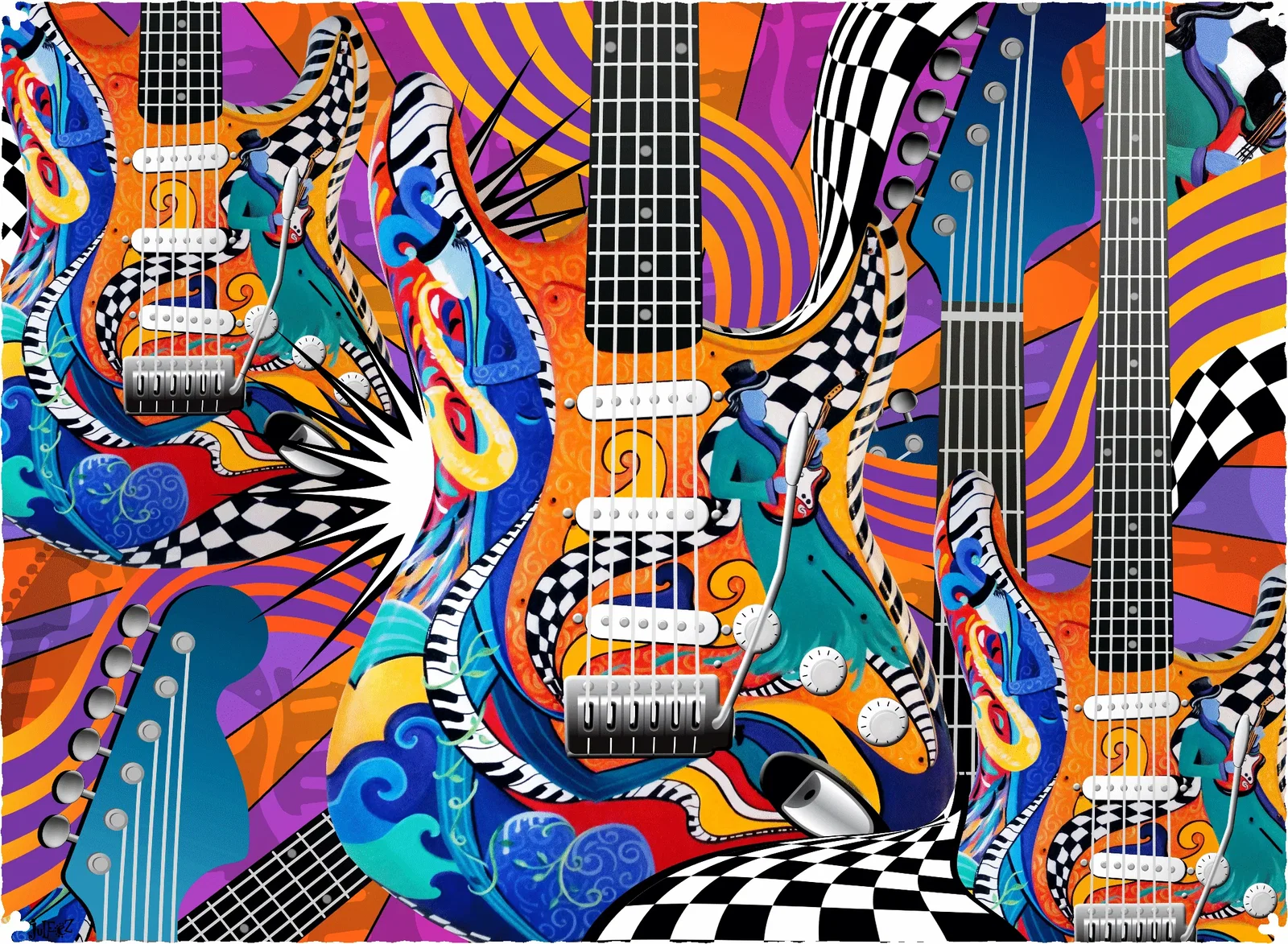 Psychedelic Stringscape wooden jigsaw puzzle
