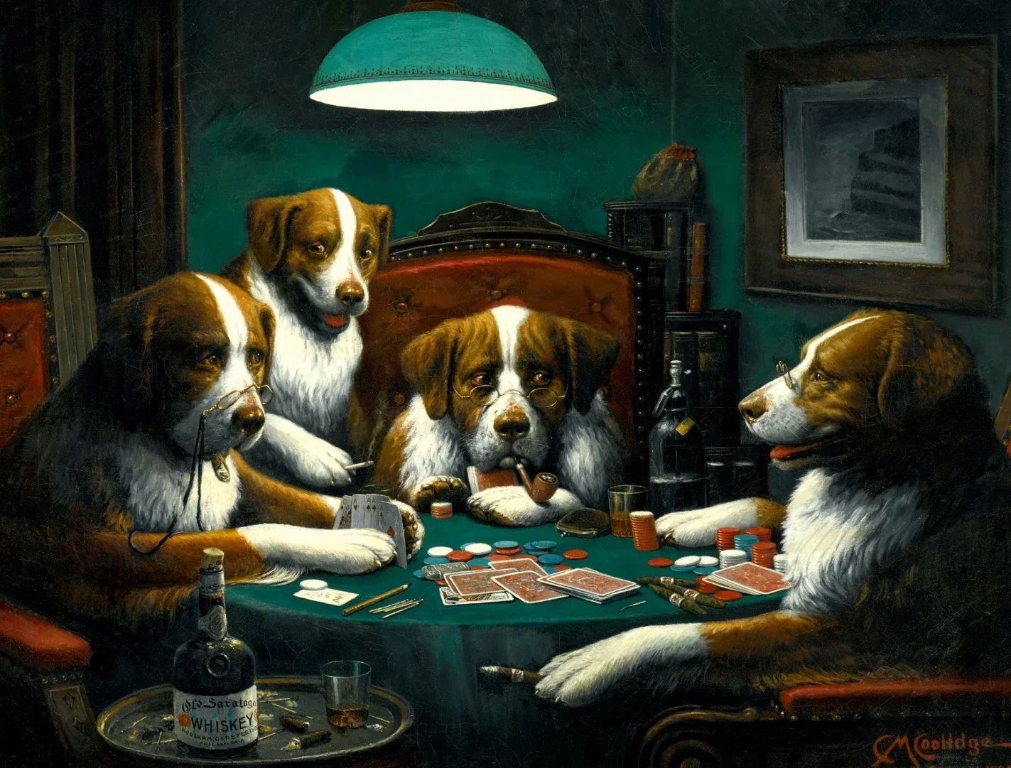 Poker Game 1894 wooden jigsaw puzzle