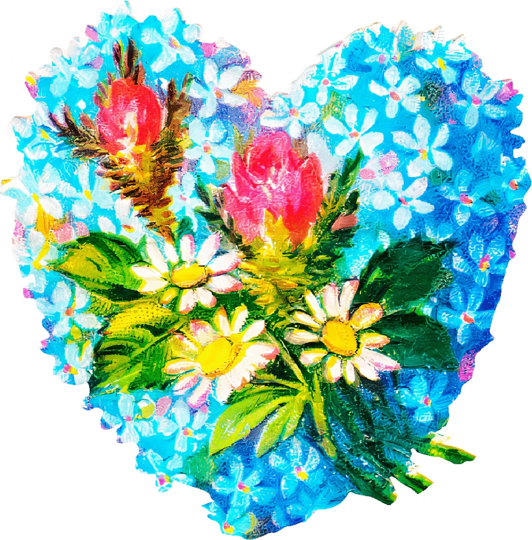Blue Valentine 56 piece shaped mini wooden jigsaw puzzle
