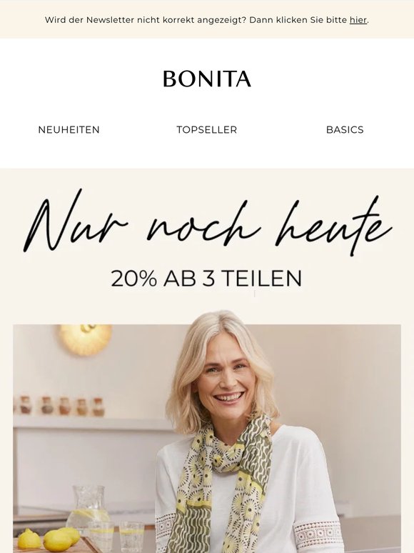⏰ Nur noch heute: 20% auf Ihr Outfit