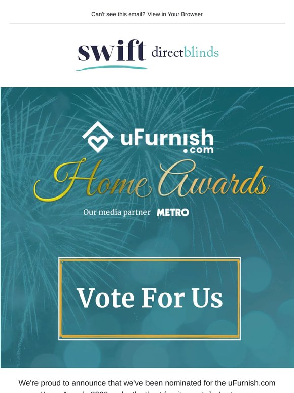 We've been nominated - and we'd love your vote!