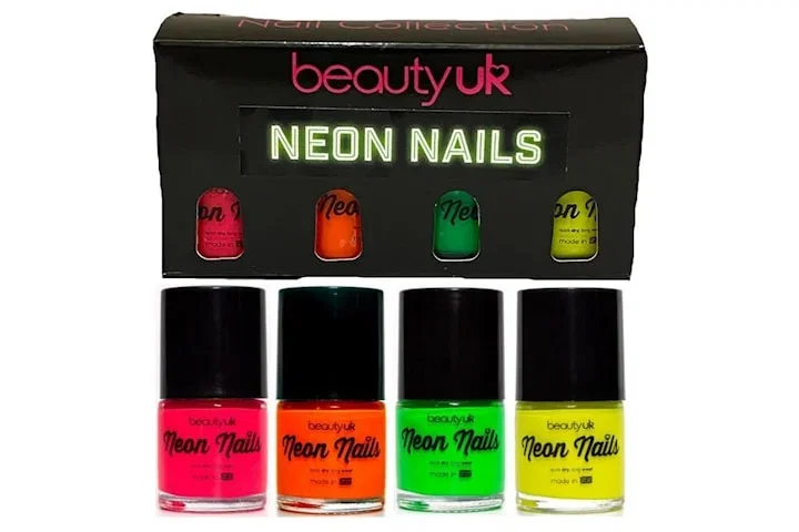 Beauty UK Neon Nail Polish Set 1 4x9ml