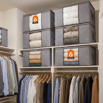 6 Pack Large Clothes Storage Bags with Handle
