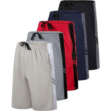 5-Pack Active Athletic Mesh Performance Shorts