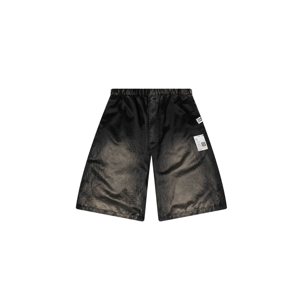 Sun Faded Like Satin Shorts - Black