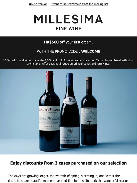 Offer 1+1 = 3: exceptional discounts from the purchase of 3 cases