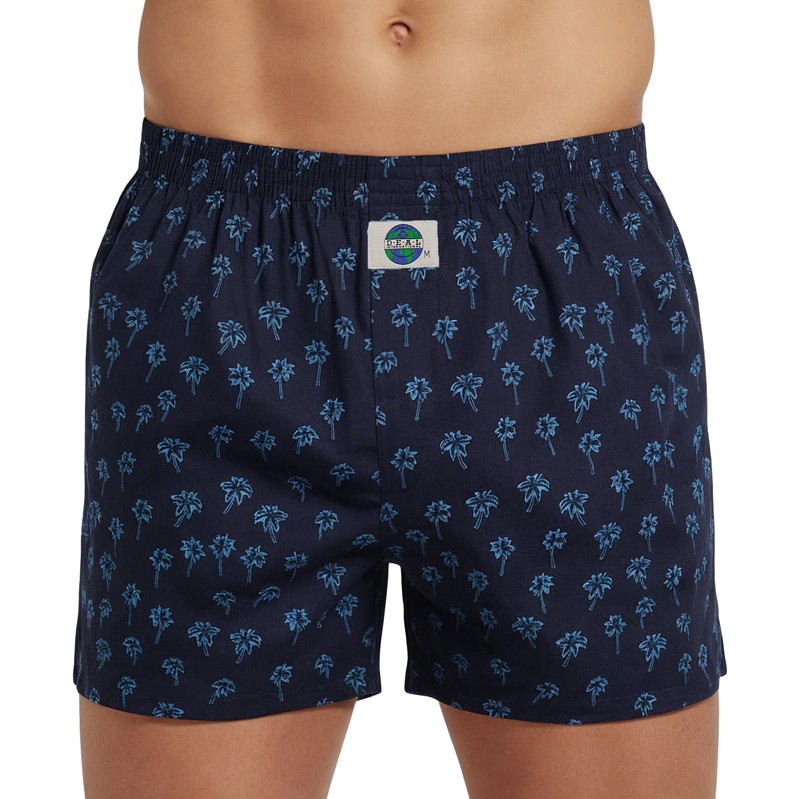 Image of D.E.A.L International Boxershorts Dunkelblau mit Palmen-Print