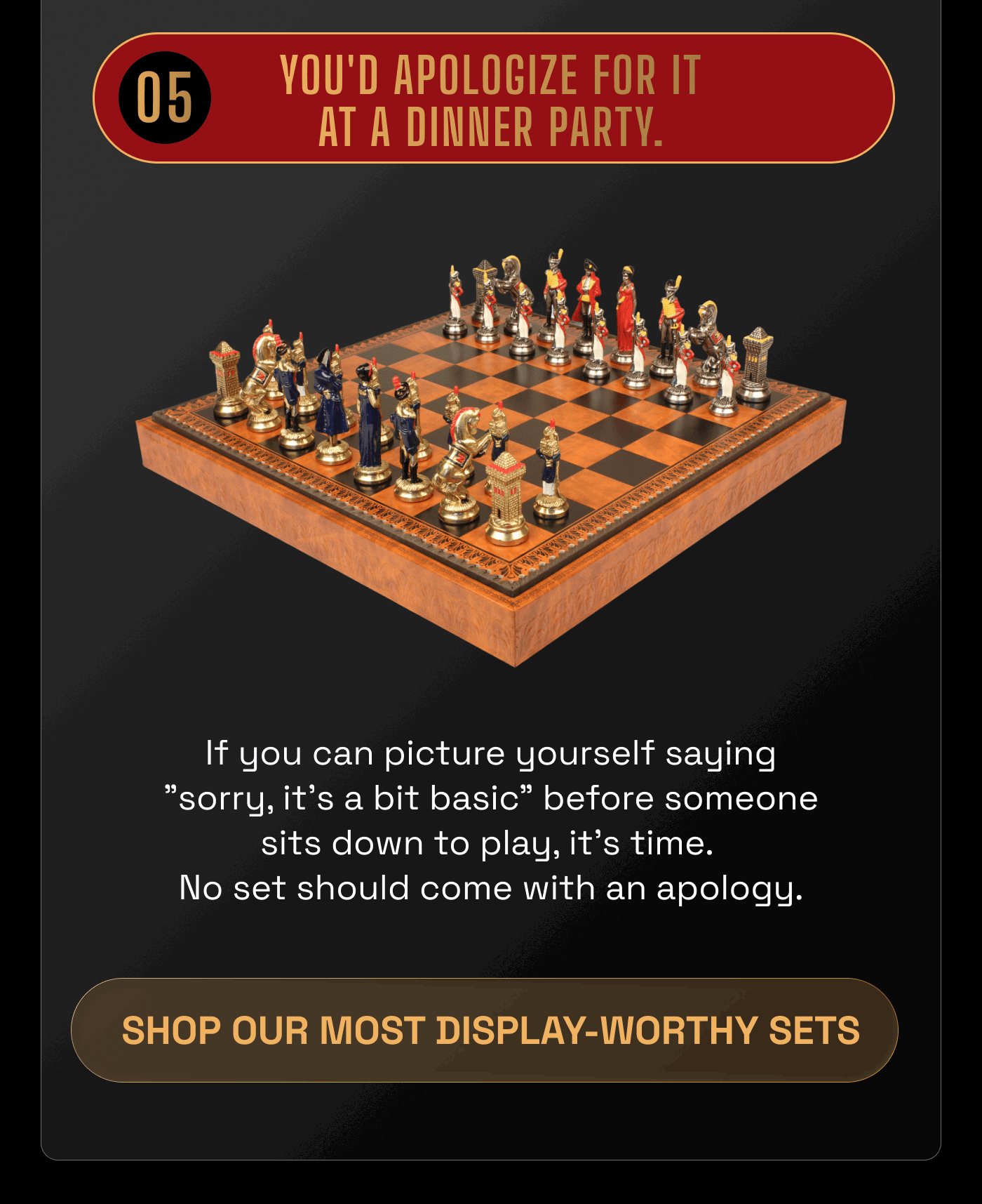 You'd apologize for it at a dinner party
