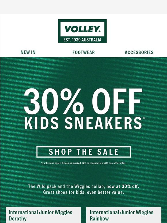 30% off Junior Internationals