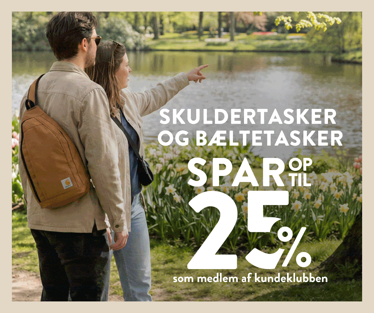 Spar op til 25% på skuldertasker, bæltetasker og rygsække