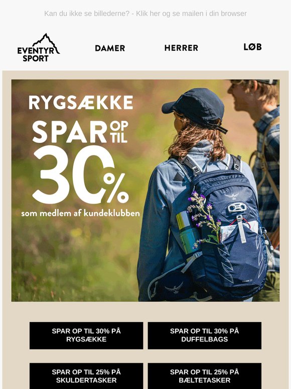 ☀️ Op til 30% på bagage, sandaler og gear til sommeren