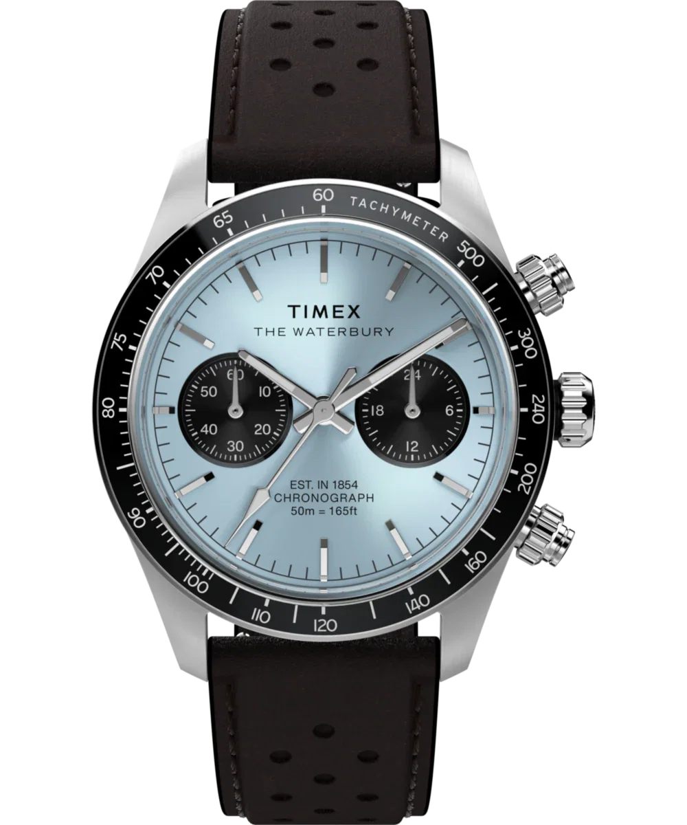 Image of Waterbury Heritage Chronograph 39mm Leather Strap Watch