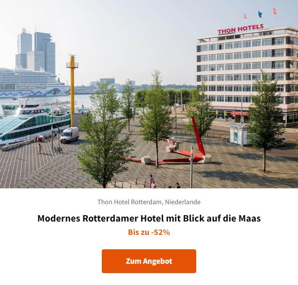 Modernes Rotterdamer Hotel mit Blick auf die Maas