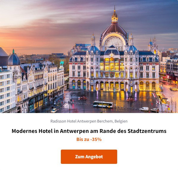 Modernes Hotel in Antwerpen am Rande des Stadtzentrums