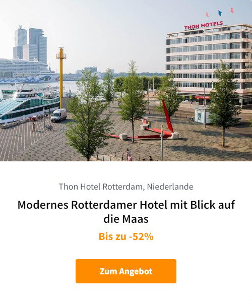 Modernes Rotterdamer Hotel mit Blick auf die Maas