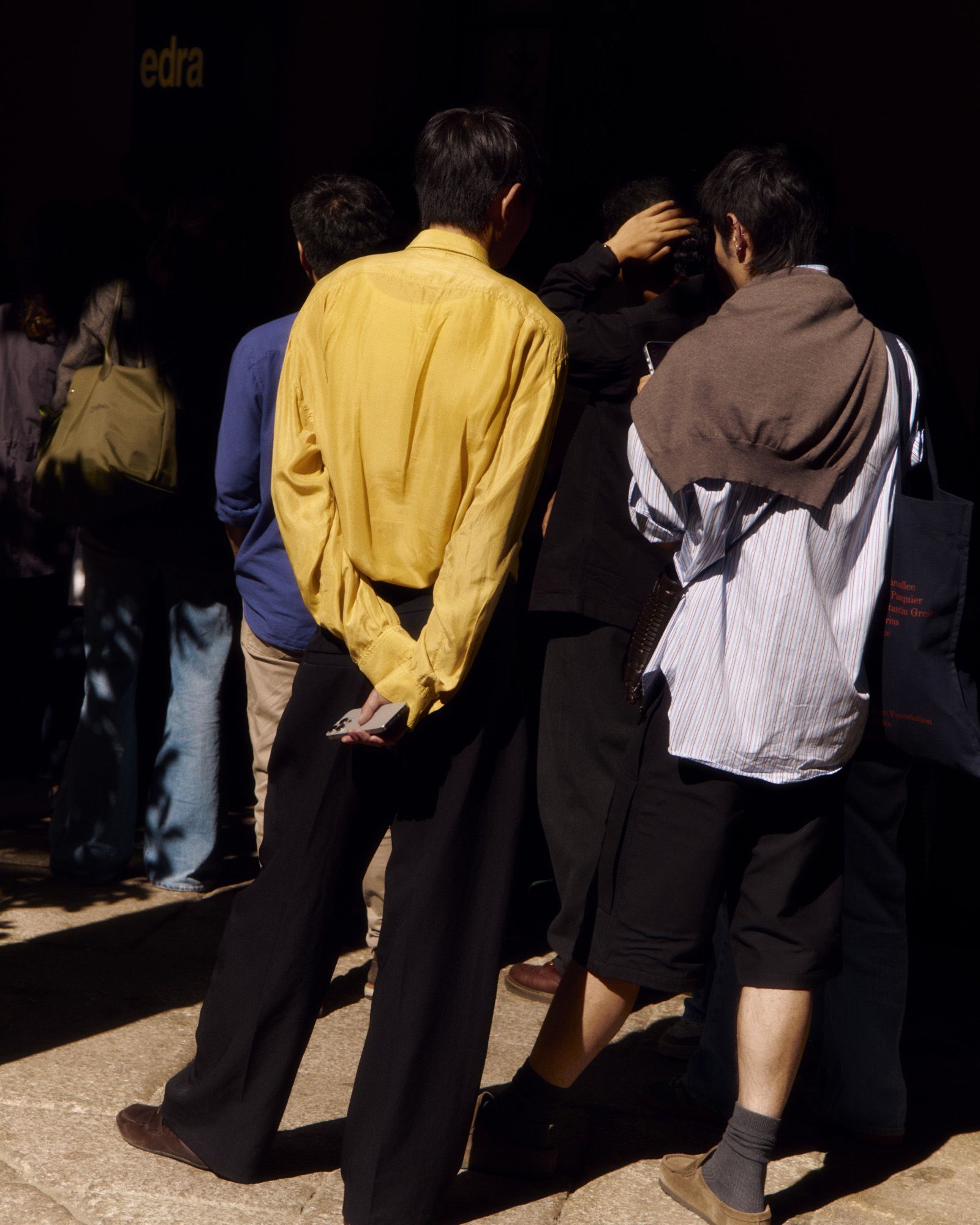 visitors queue for Edra's show at Palazzo Durini during Milan Design Week 2026