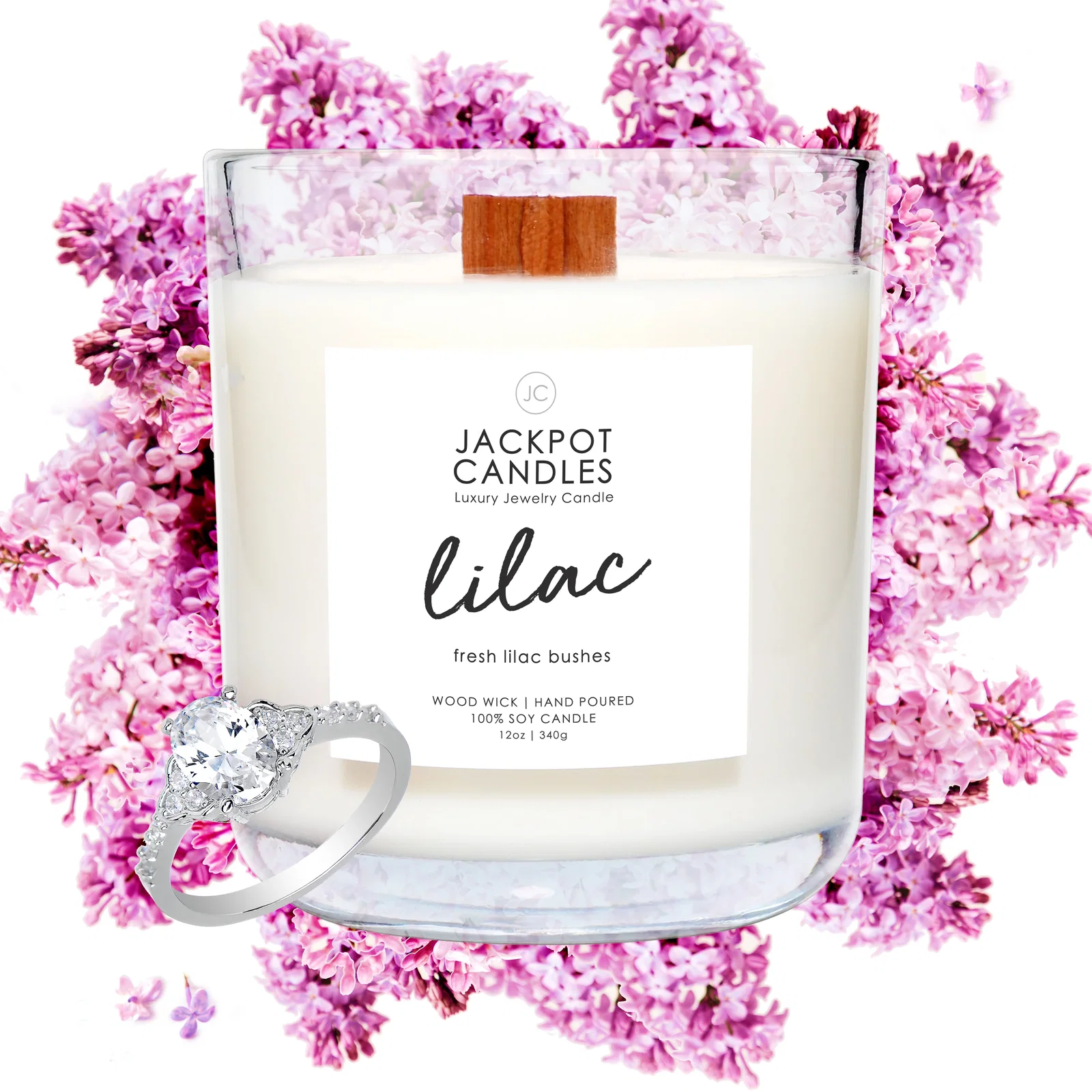 Image of Lilac Wooden Wick Candle