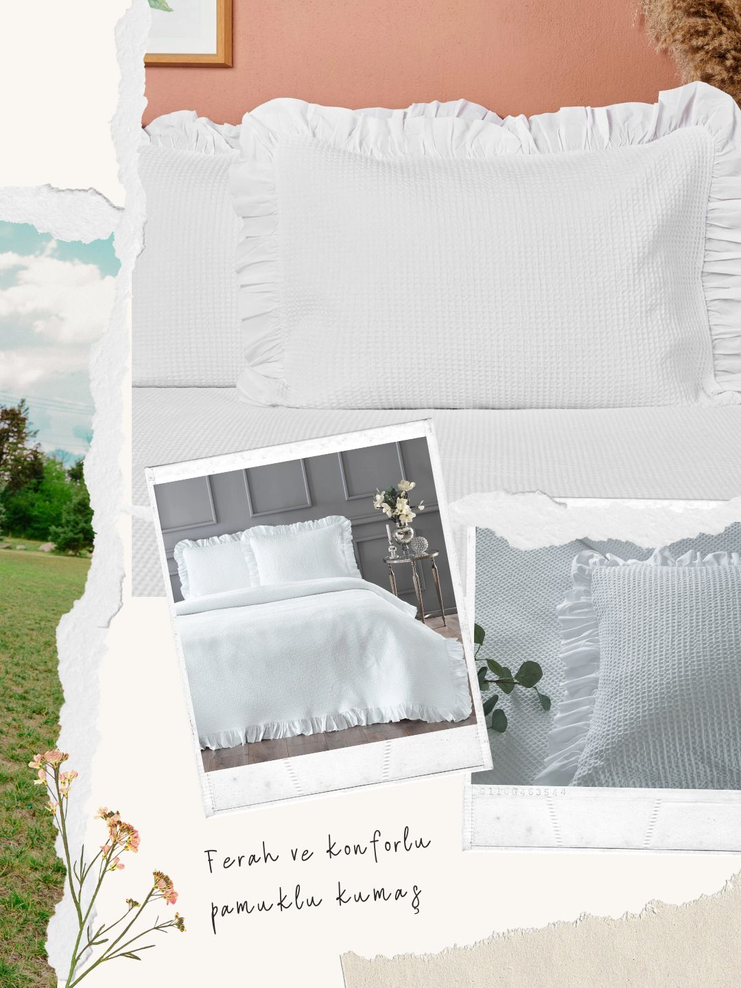 linens beyaz yatak örtüsü