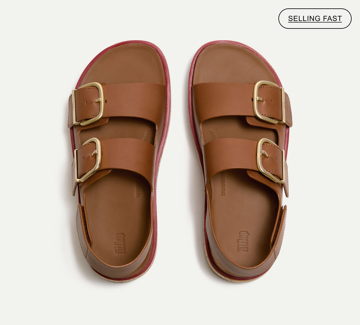 GEN-FF MAX BUCKLE LEATHER/CORK BACK-STRAP SANDALS