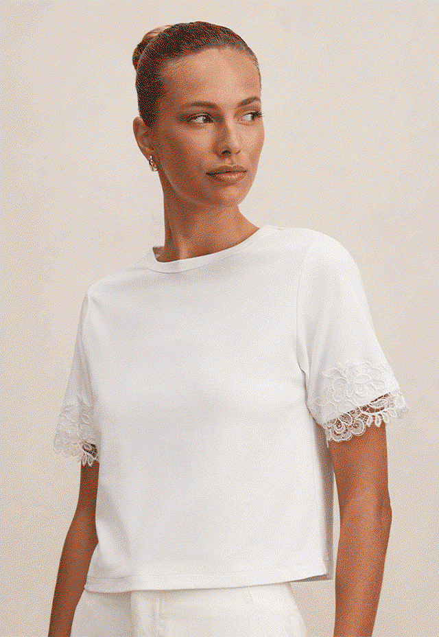 Rosemary Lace Trim Tee
