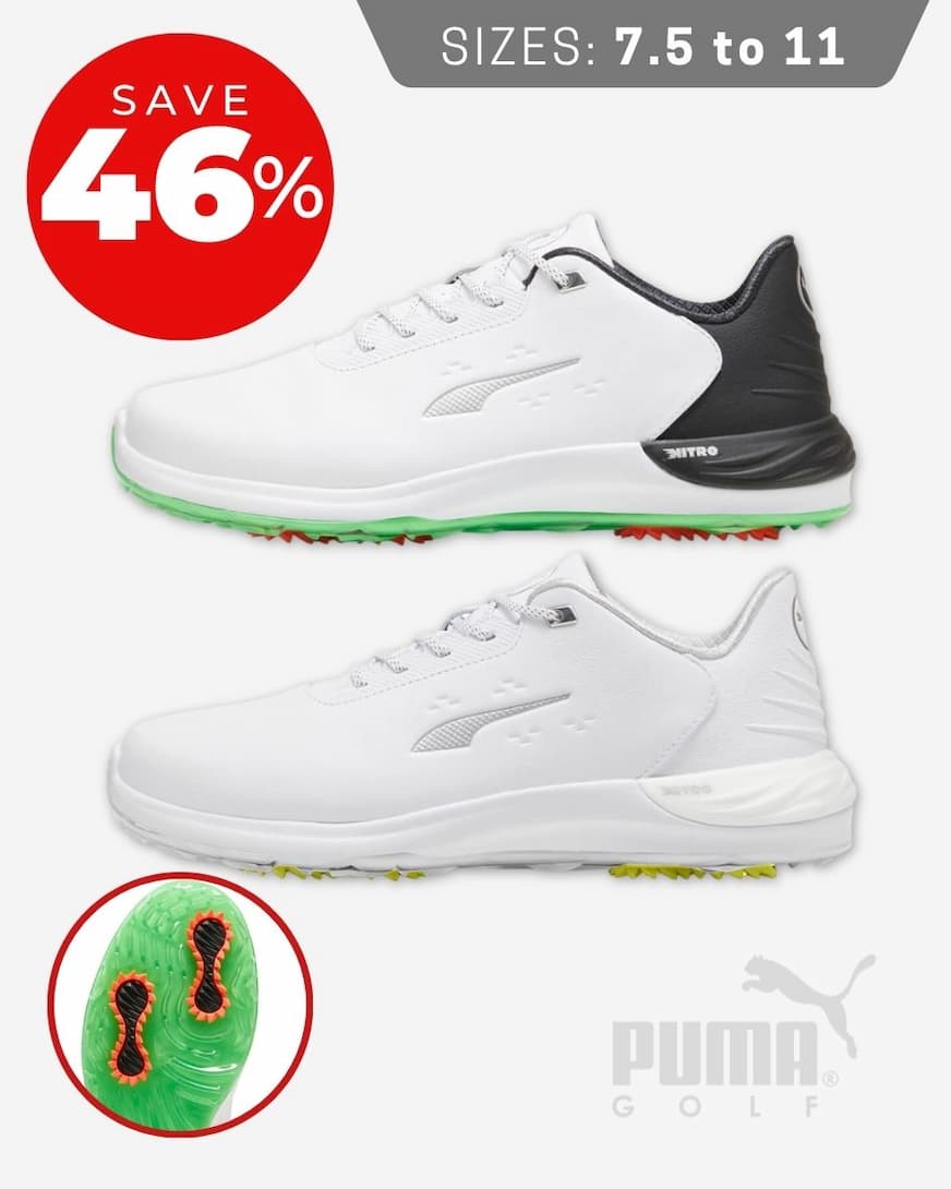 Puma Golf Mens PhantomCat Nitro+ Soft Leather Waterproof Golf Shoes