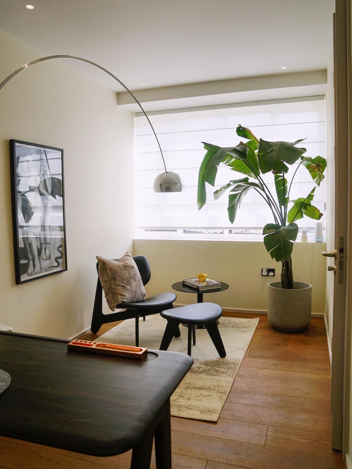 Slab Desk, Lounge Chair and Ottoman