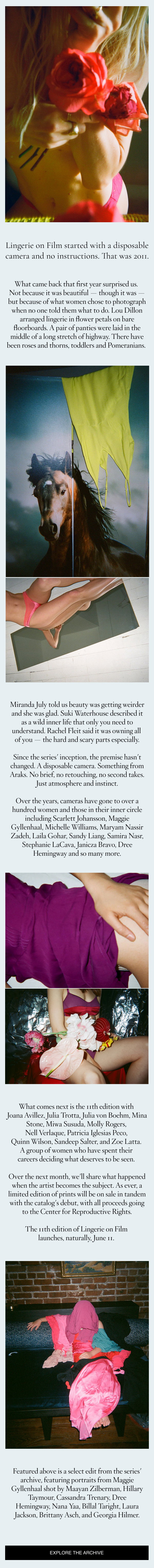 Lingerie on Film started with a disposable camera and no instructions. That was 2011.