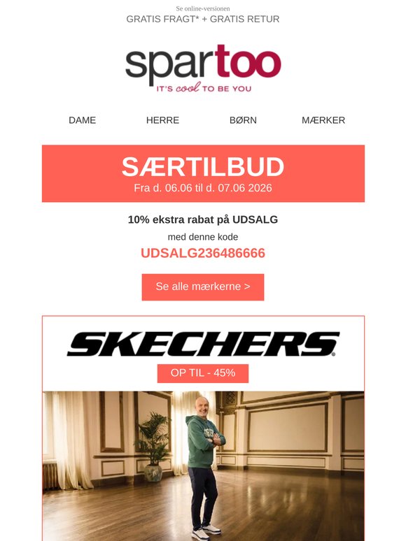 💥 Gratis fragt, alt skal væk : op til -50% og -10% ekstra på Skechers, El Naturalista, Casual Attitude, Dr. Martens, adidas, Le Coq Sportif, Petit Bateau, Lauren Ralph Lauren og Emporio Armani: tidsbegrænset tilbud på Spartoo