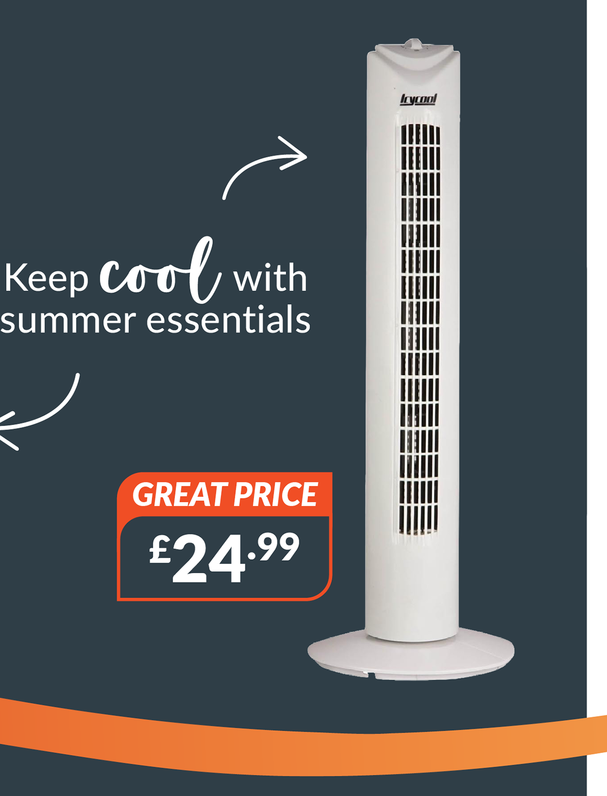 Icycool Oscillating Tower Fan. Great price: £24.99