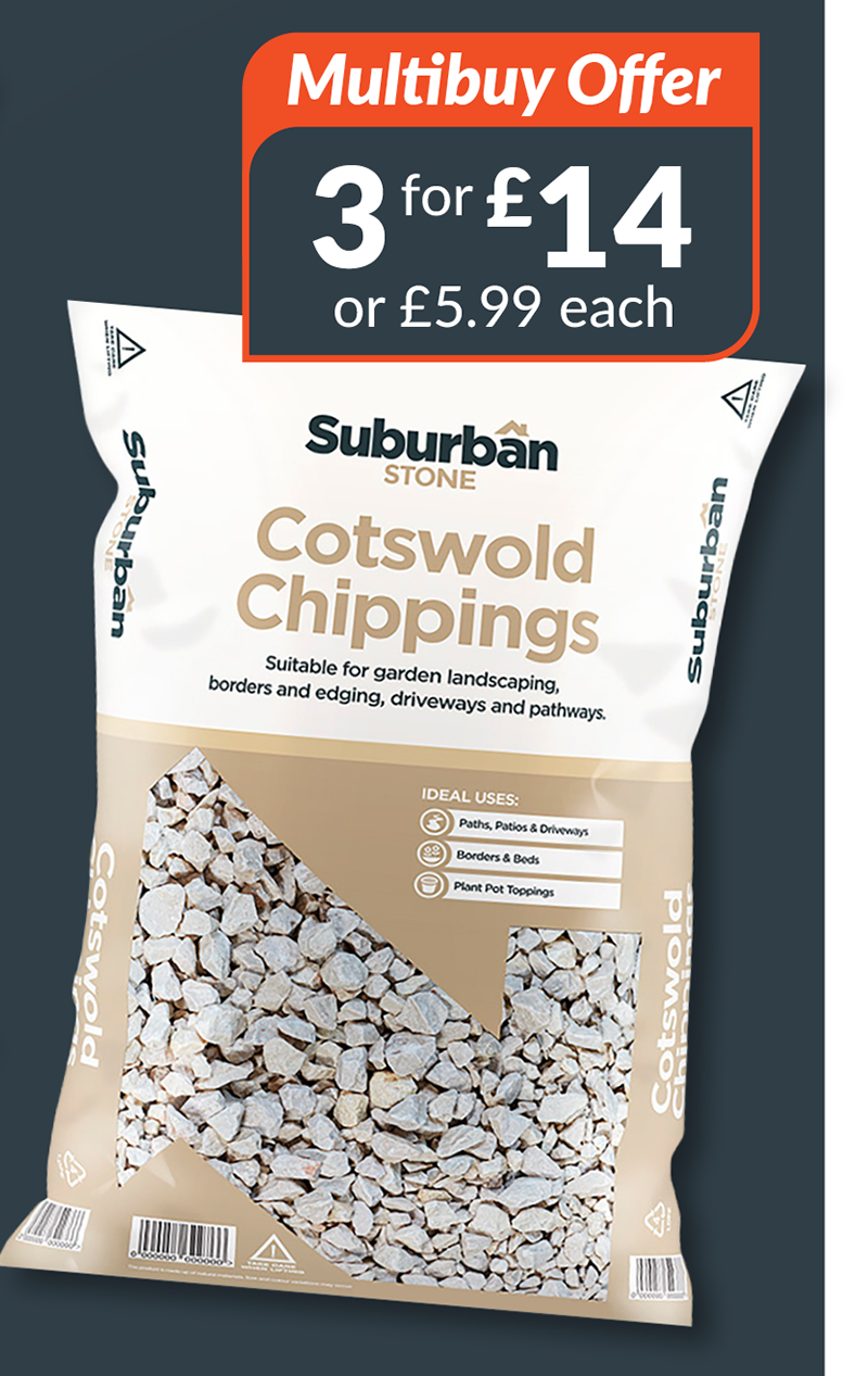 Suburban Stone Cotswold Chippings. 3 for £14 or £5.99 each