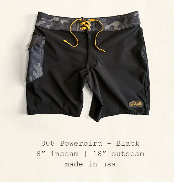 808 Powerbird - Black | 8" inseam | 18" outseam | made in usa