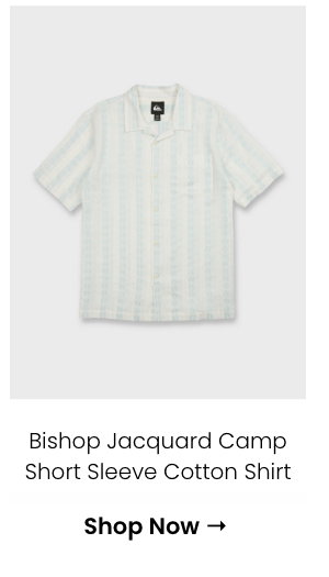 Bishop Jacquard Camp Short Sleeve Cotton Shirt