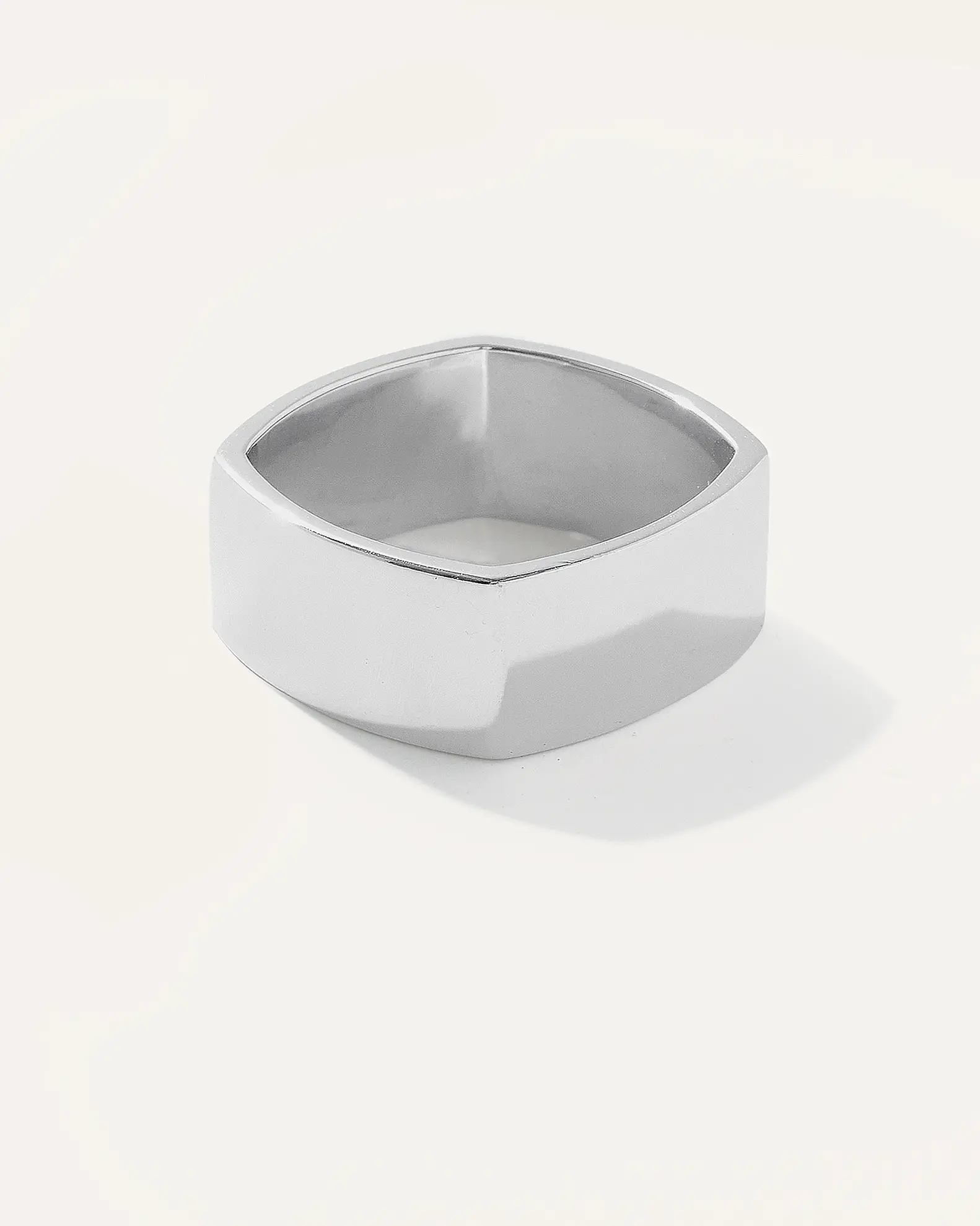 Silver Square Cigar Band Ring 