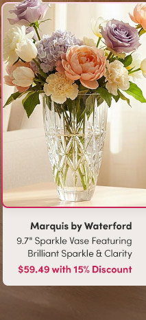 Marquis by Waterford | Classic Design 9.7" Sparkle Vase Featuring Brilliant Sparkle & Clarity  $59.49 with 15% Discount