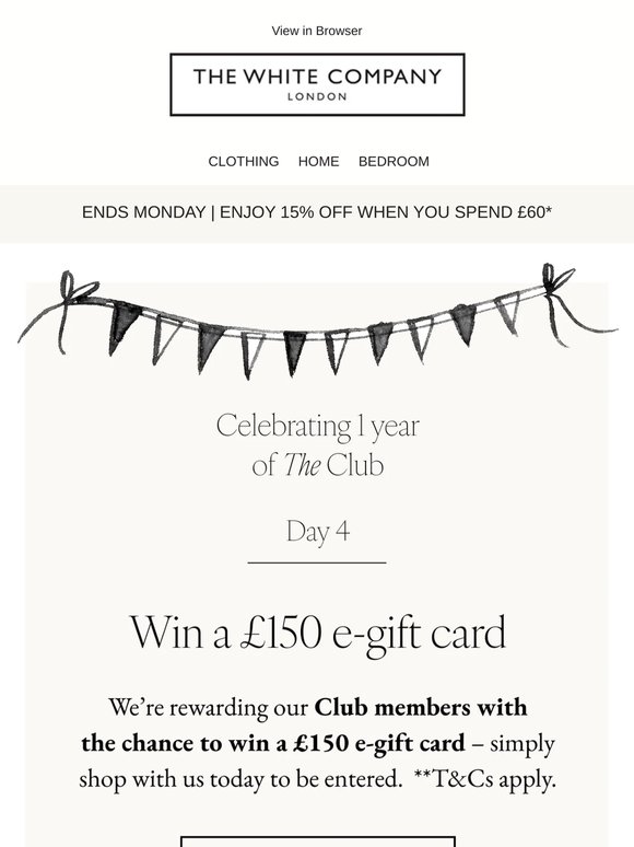 Day 4: win an e-gift card and enjoy 15% off
