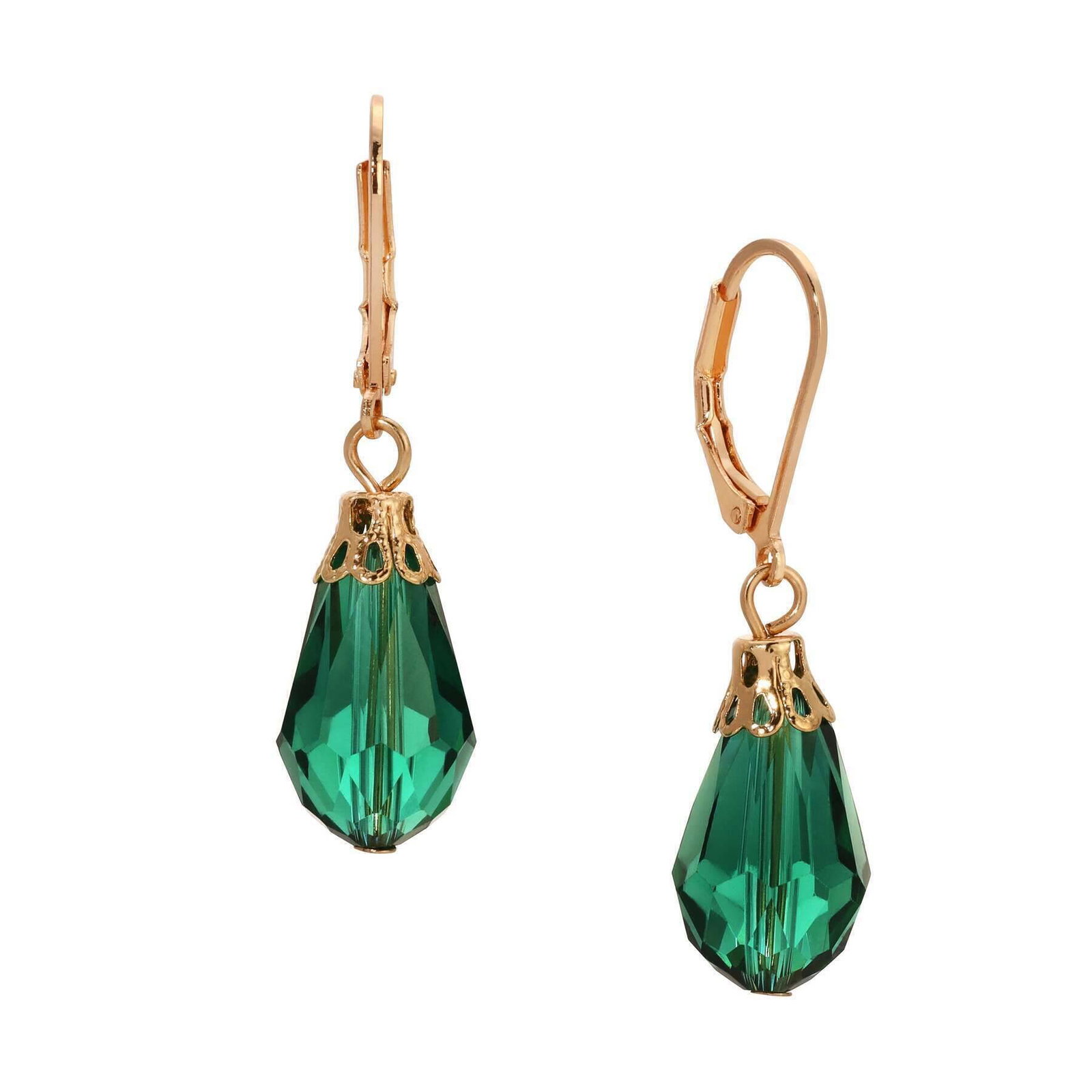 Teardrop Crystal Bead Allure Drop Earrings