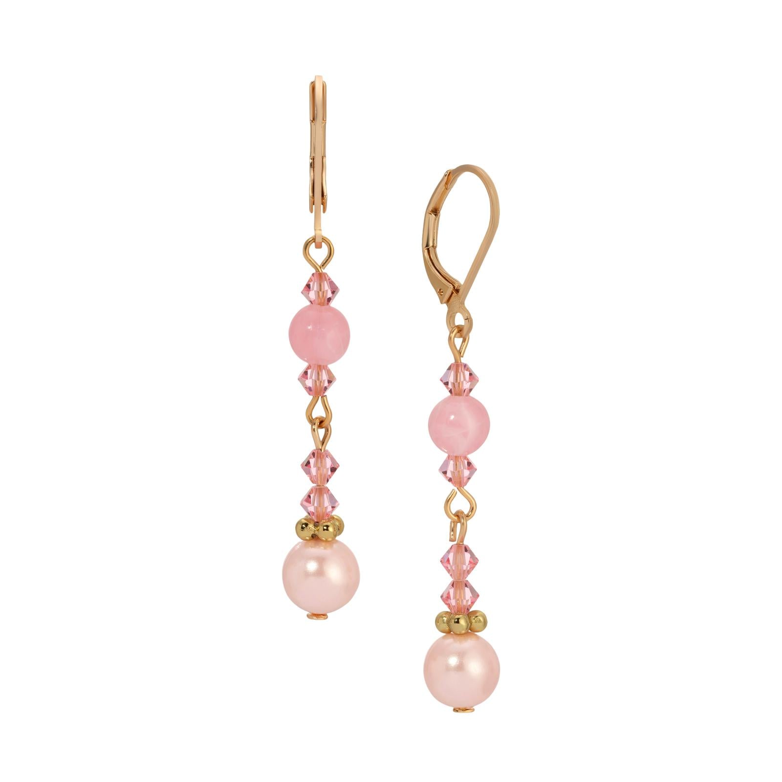 Rosabella Faux Pearl &amp; Crystal Dangling Earrings