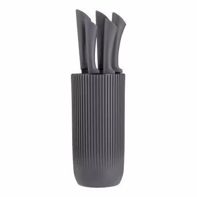 Viners Everyday Urban Ripple 5 Piece Knife Block Set, Grey,...