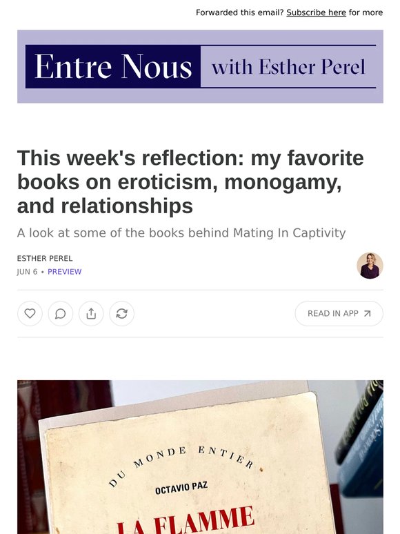 This week's reflection: my favorite books on eroticism, monogamy, and relationships