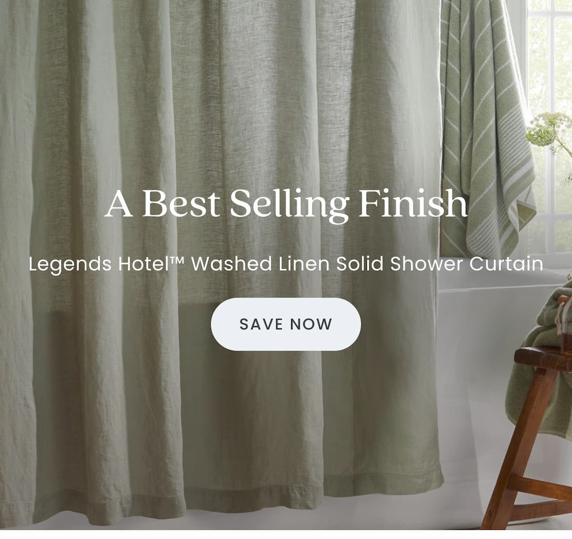 Premium Breathable Washed Linen Solid Shower Curtain
