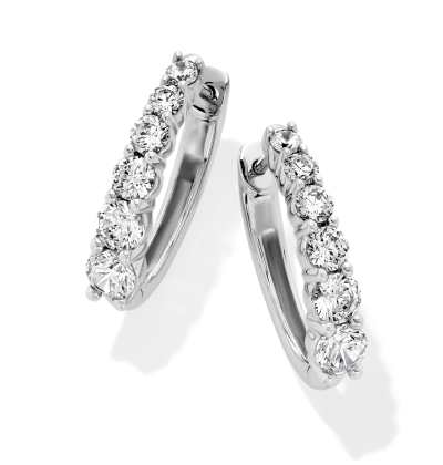 White gold diamond hoop earrings.