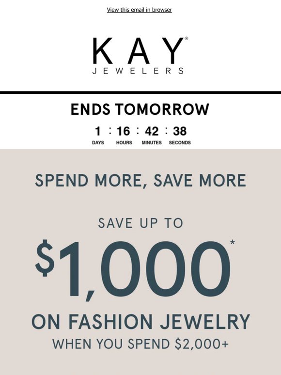 $200 OFF* Select Fashion Jewelry When You Spend $500