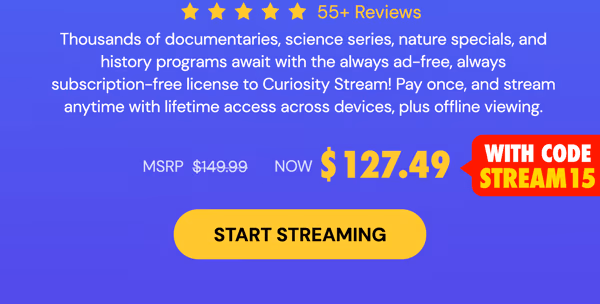 Curiosity Stream Standard Plan: Lifetime Subscription